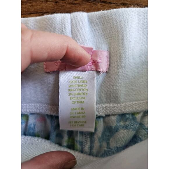 Lilly Pullizter Tropical Linen Palazzo Wide Leg Pants Women's Size XS Resort - Picture 8 of 11